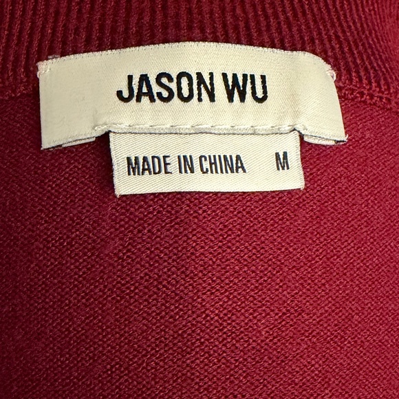 Jason Wu V-Neck Dress, Burgundy,  Medium - Picture 3 of 7